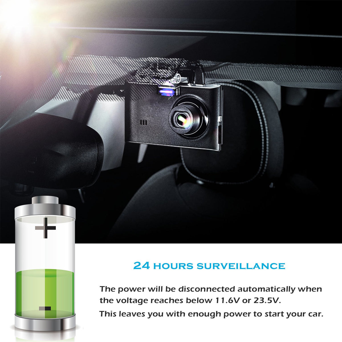 Plozoe mini USB hardwire kit supports continuous power for 24-hour surveillance