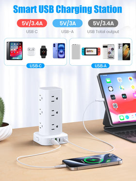 Pluackg USB ports and port side showing two USB‑C ports for modern devices