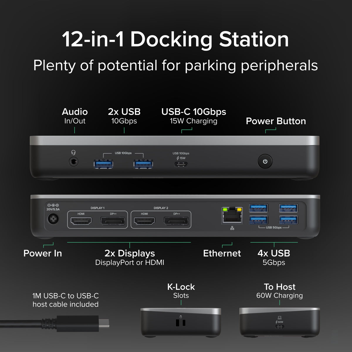 Plugable 60W charging dock powers a laptop while connected