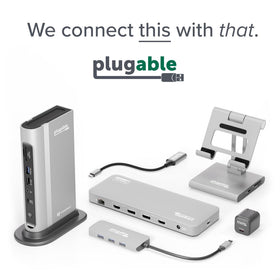 Plugable dock with MacBook compatibility for versatile use