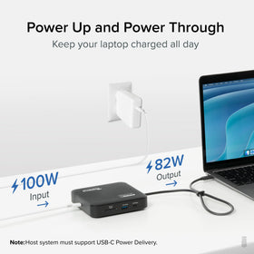 Plugable dock showing USB-A and USB-C ports for fast data transfer