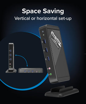 Plugable Gigabit Ethernet and 3.5mm audio jacks offering stable network and sound