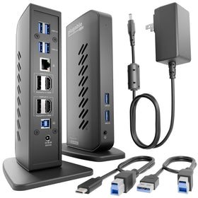Plugable dual DisplayPort HDMI dock with two 4K outputs for productivity