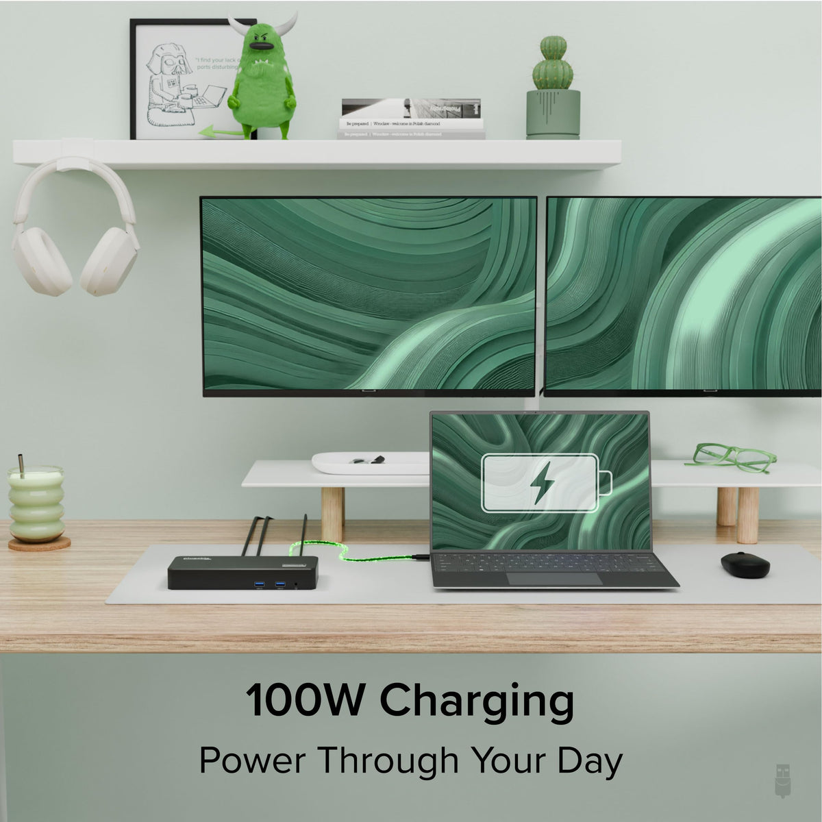 Plugable docking station with Ethernet and USB ports for reliable connectivity