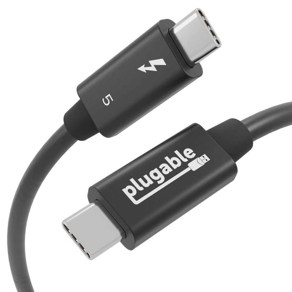 Plugable front packaging showing TBT5-240W1M and features benefit clarity