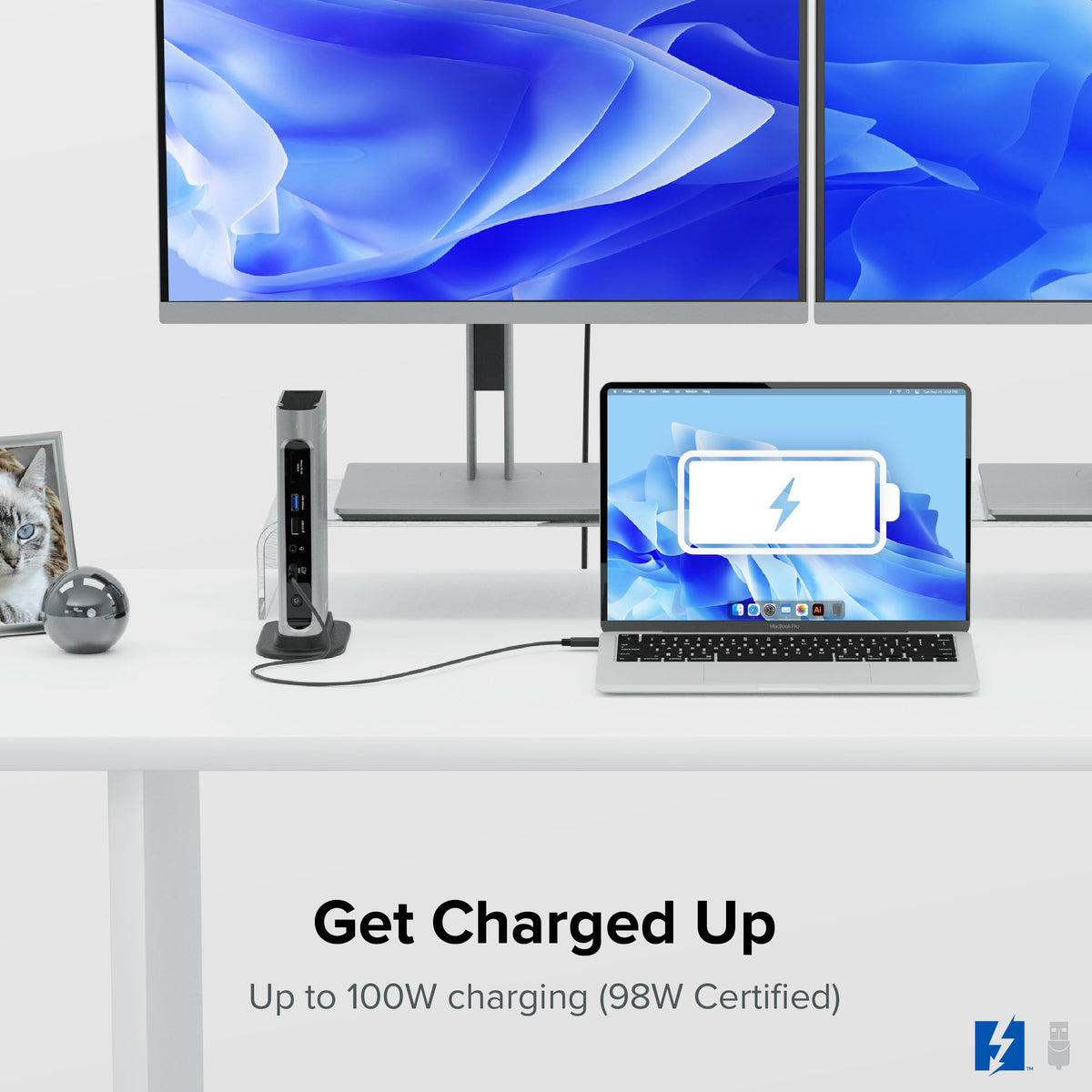 Plugable dock provides 2.5Gb Ethernet for speedy wired networking.