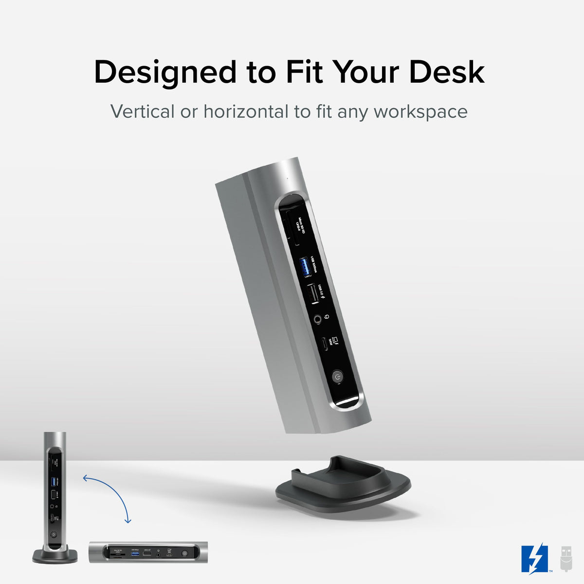 Plugable dock supports SD and microSD card transfers with built-in readers.
