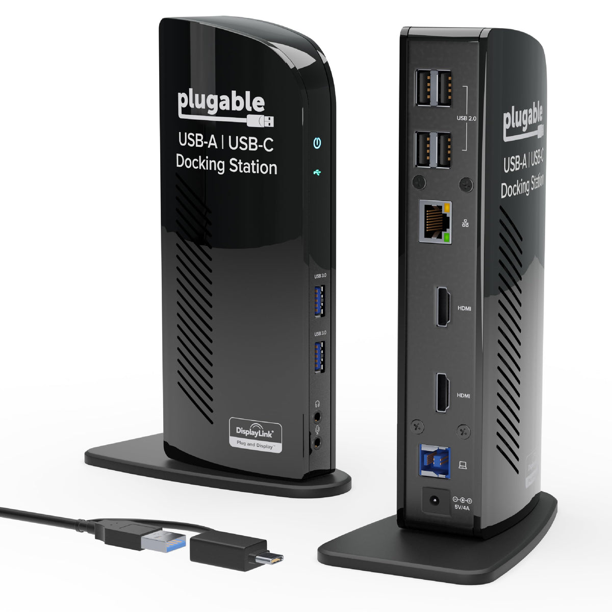 Plugable UD-3900 dual HDMI monitor setup for expanded workspace on laptop.
