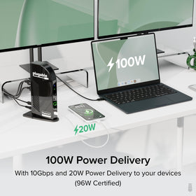 DisplayLink and Alt Mode MST enable flexible four-monitor layouts.