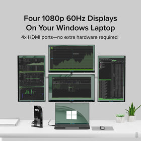 Quad HDMI setup by Plugable helps analysts and creators work across multiple apps.