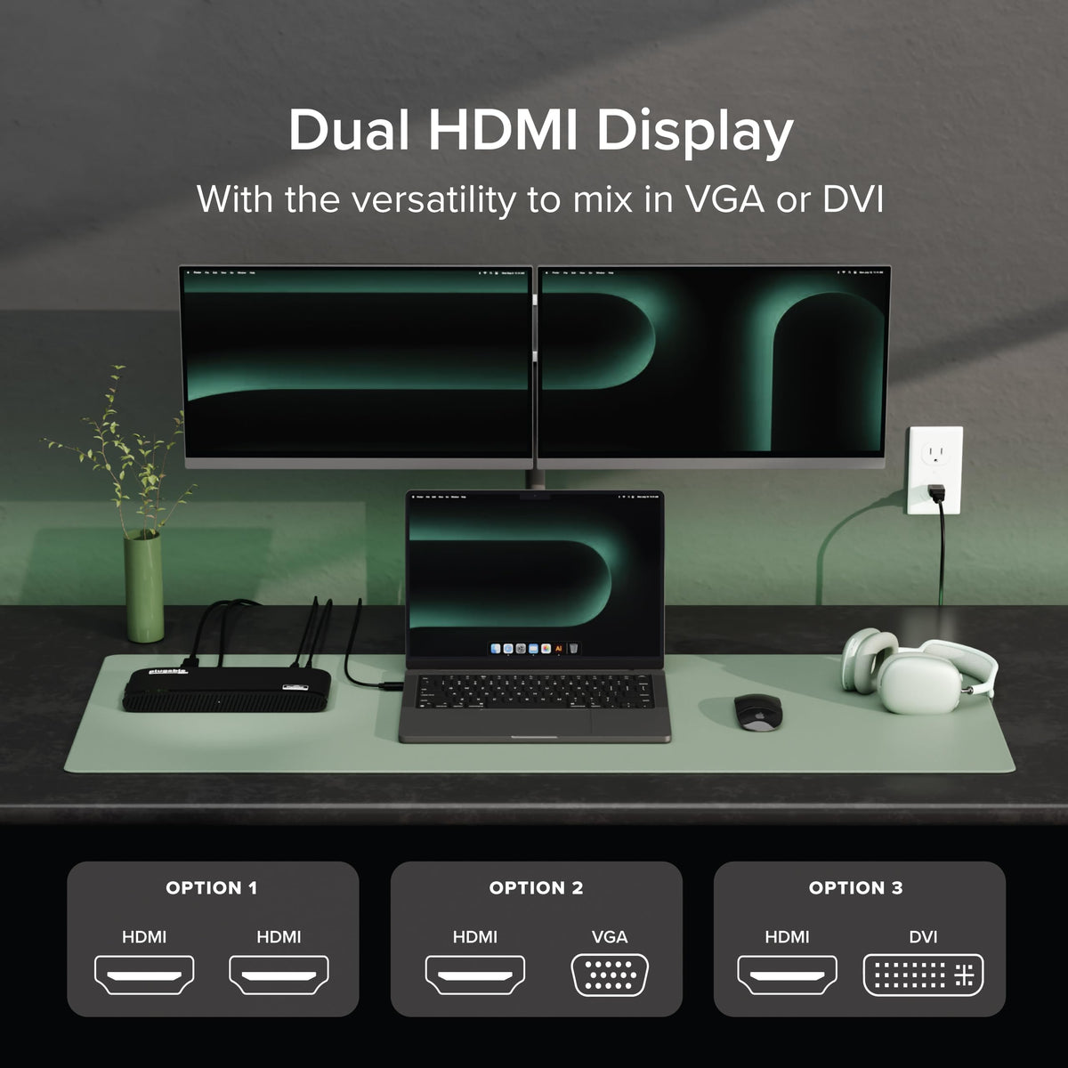 Plugable UD-3900H dual HDMI monitor setup for productivity