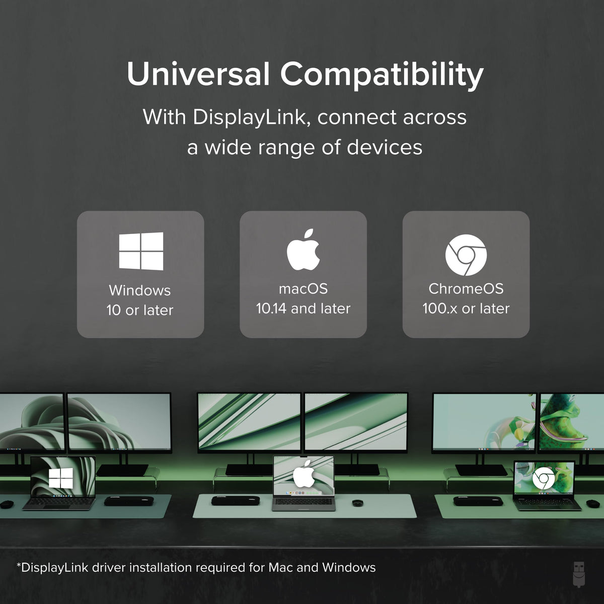 Plugable UD-3900H setup with DVI/VGA adapters for second display