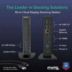 Plugable UD-3900Z compact vertical design keeps desk tidy and organized