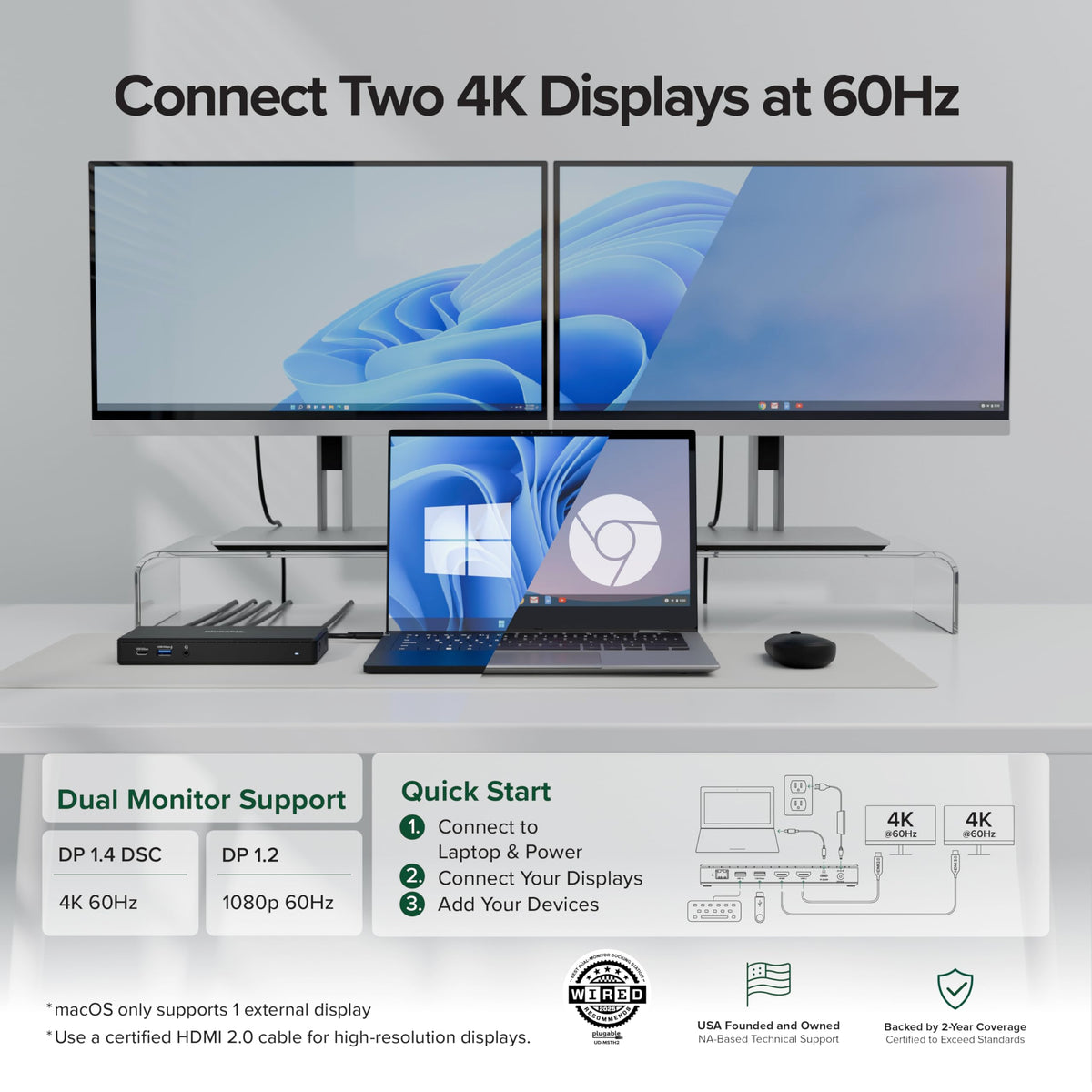 Plugable UD-MSTH2 with gigabit Ethernet for reliable wired networking