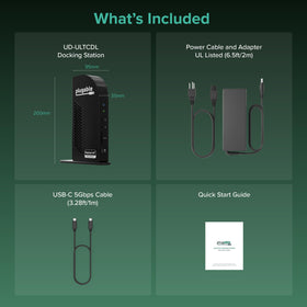 Plugable UD-ULTCDL versatile dock for flexible desk layouts.