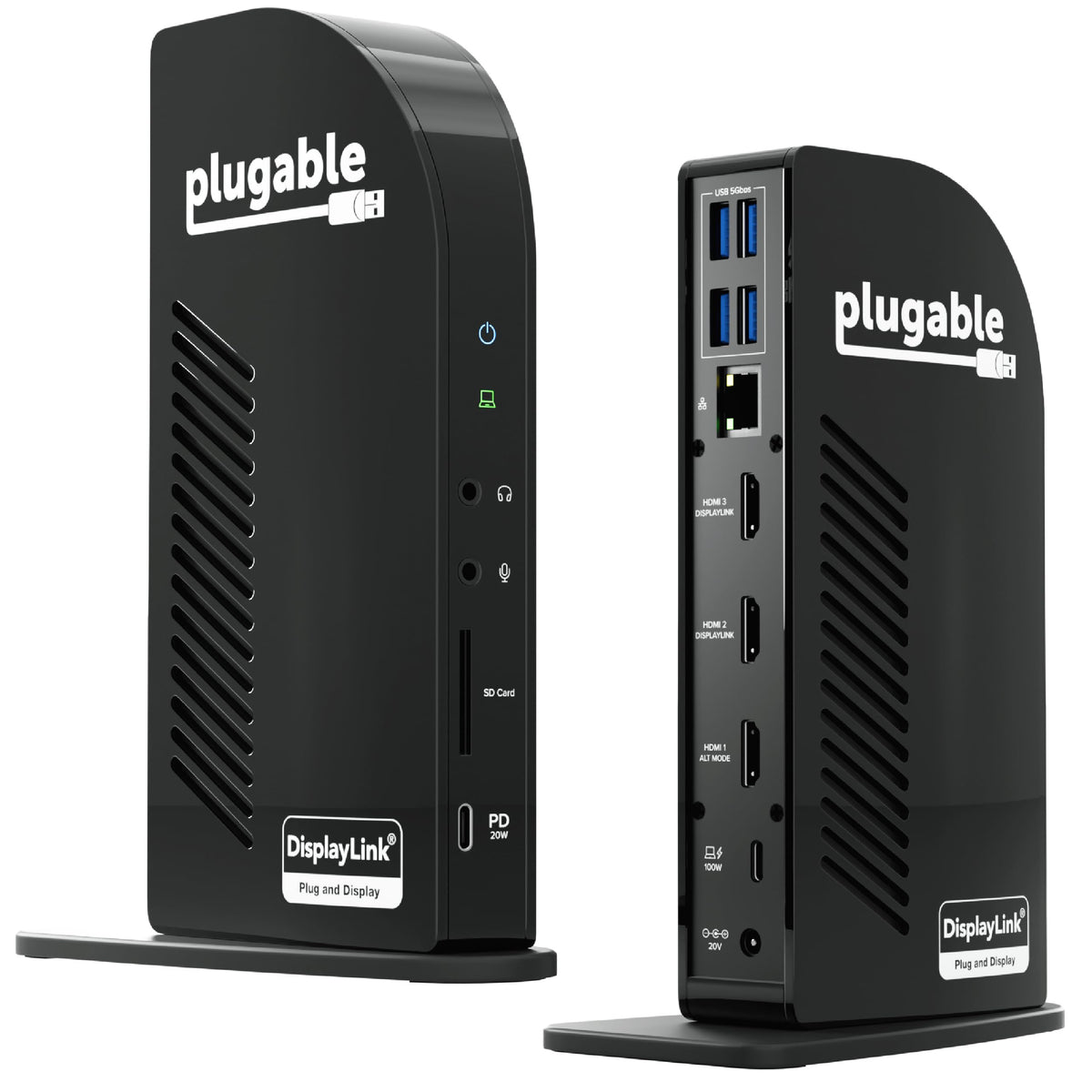 Plugable UD-ULTCDL front view for an expanded desk setup.