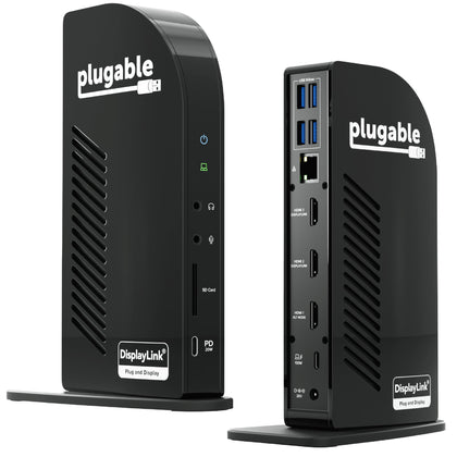 Plugable UD-ULTCDL front view for an expanded desk setup.