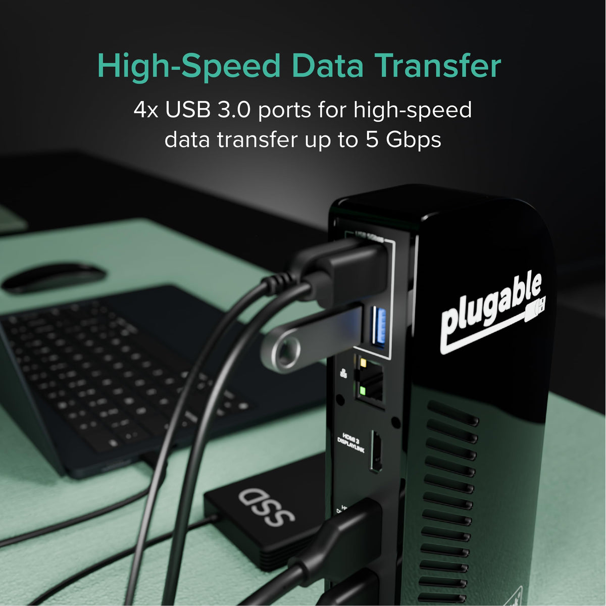 Plugable UD-ULTCDL SD card reader speeds data transfer.
