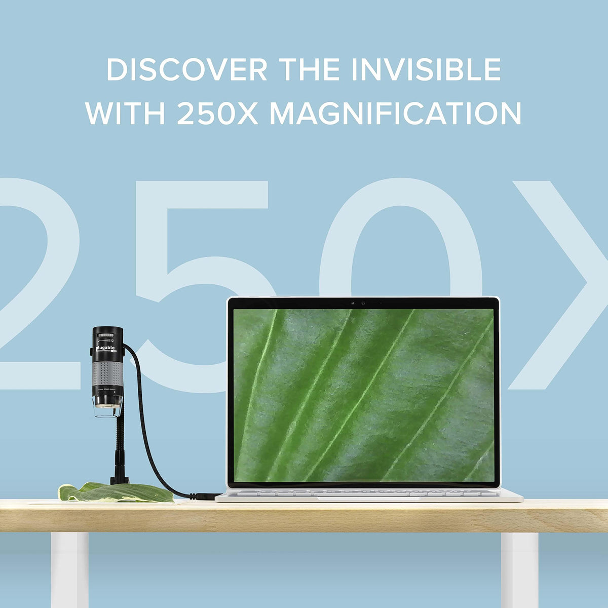 Plugable 250x magnification close-up lens for detailed part analysis
