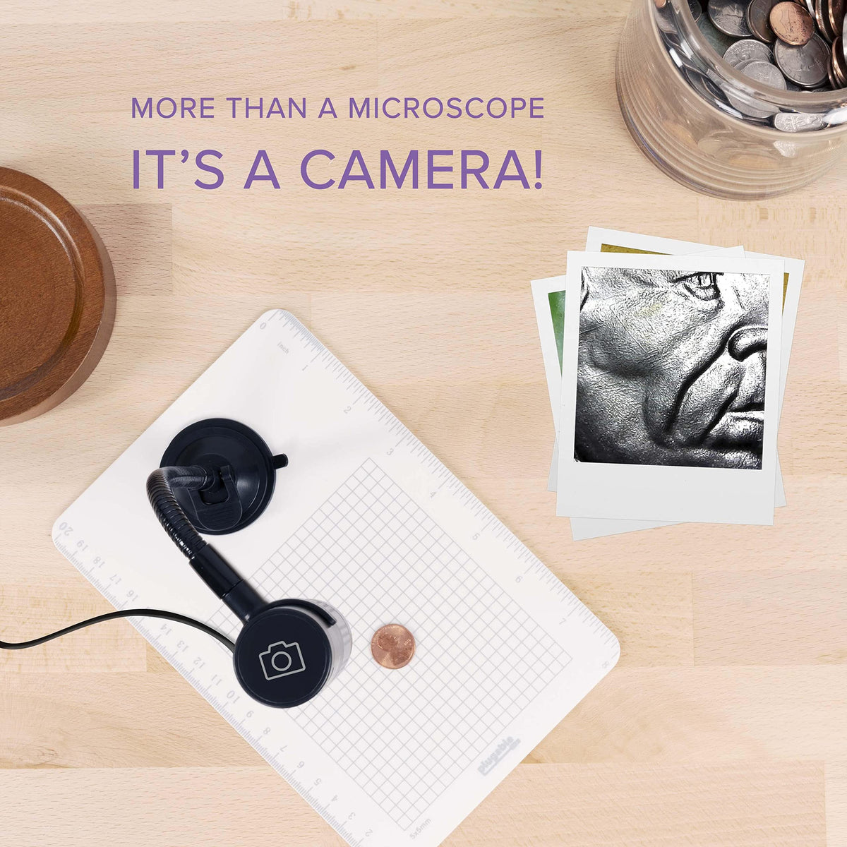 Plugable LED lighting provides bright, clear micro-detail visibility