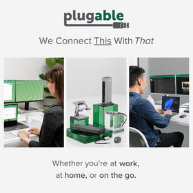 Plugable kit includes accessories and ready-to-use setup in packaging