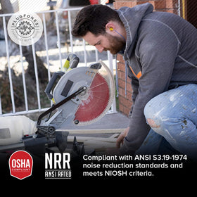 Plugfones Basic ANSI S3.19-1974 compliant for workplace safety.