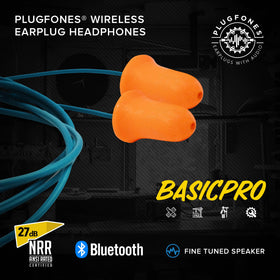 Plugfones closeup of replaceable foam tip, brand comfort and seal