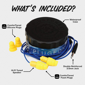 Plugfones Guardian Earplug Headphones interchangeable tips ensure a comfortable fit.