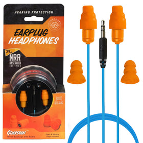 Plugfones Guardian earplug headphones silicone tip close-up for comfortable all-day wear and noise isolation