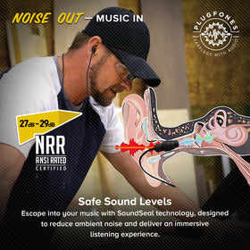 Guardian Plus worn during work to blend safety and sound