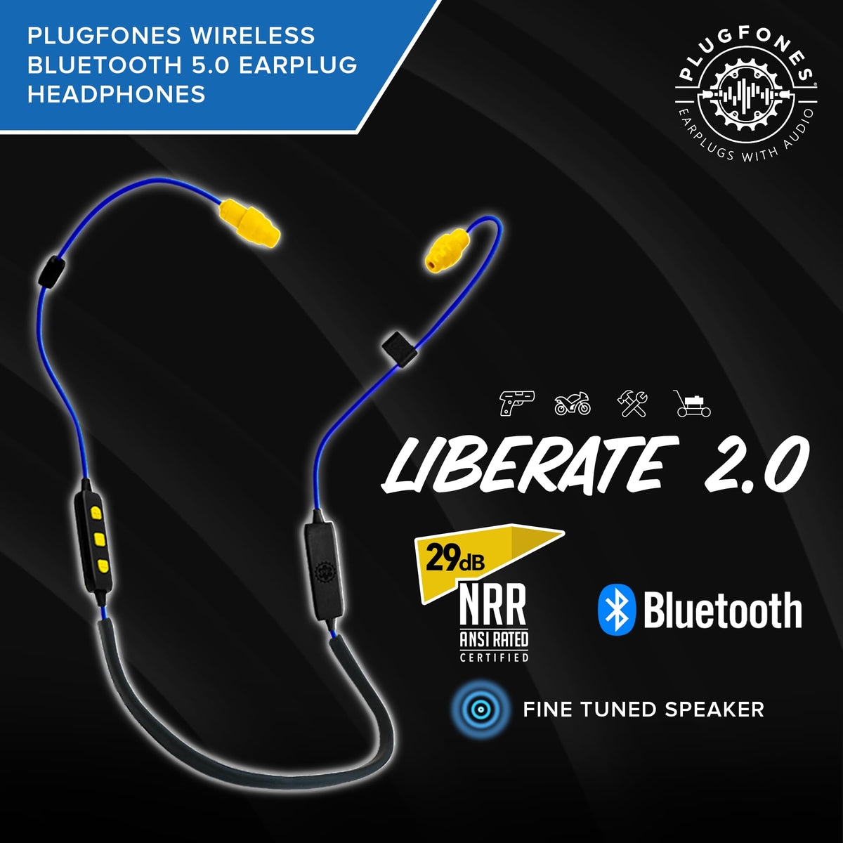Plugfones Liberate 2.0 comfort-tiered tips provide secure, comfortable fit