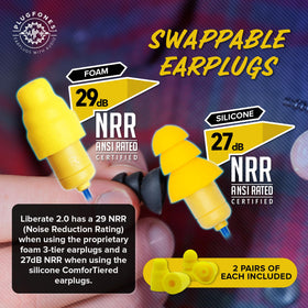 Interchangeable ComforTwist tips offer modular fit and all-day comfort