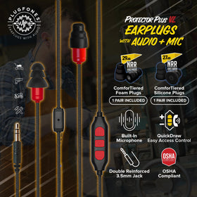 Plugfones close-up of earplug speaker showing comfort and seal