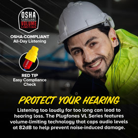 Plugfones Protector with SoundSeal delivering clear audio amid ambient noise.