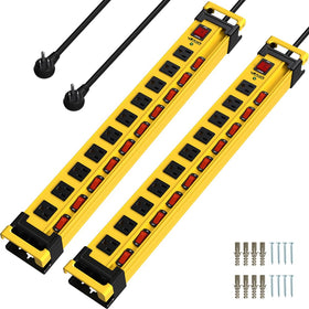 Plug'n 10-outlet surge protector with independent switches for organized power control
