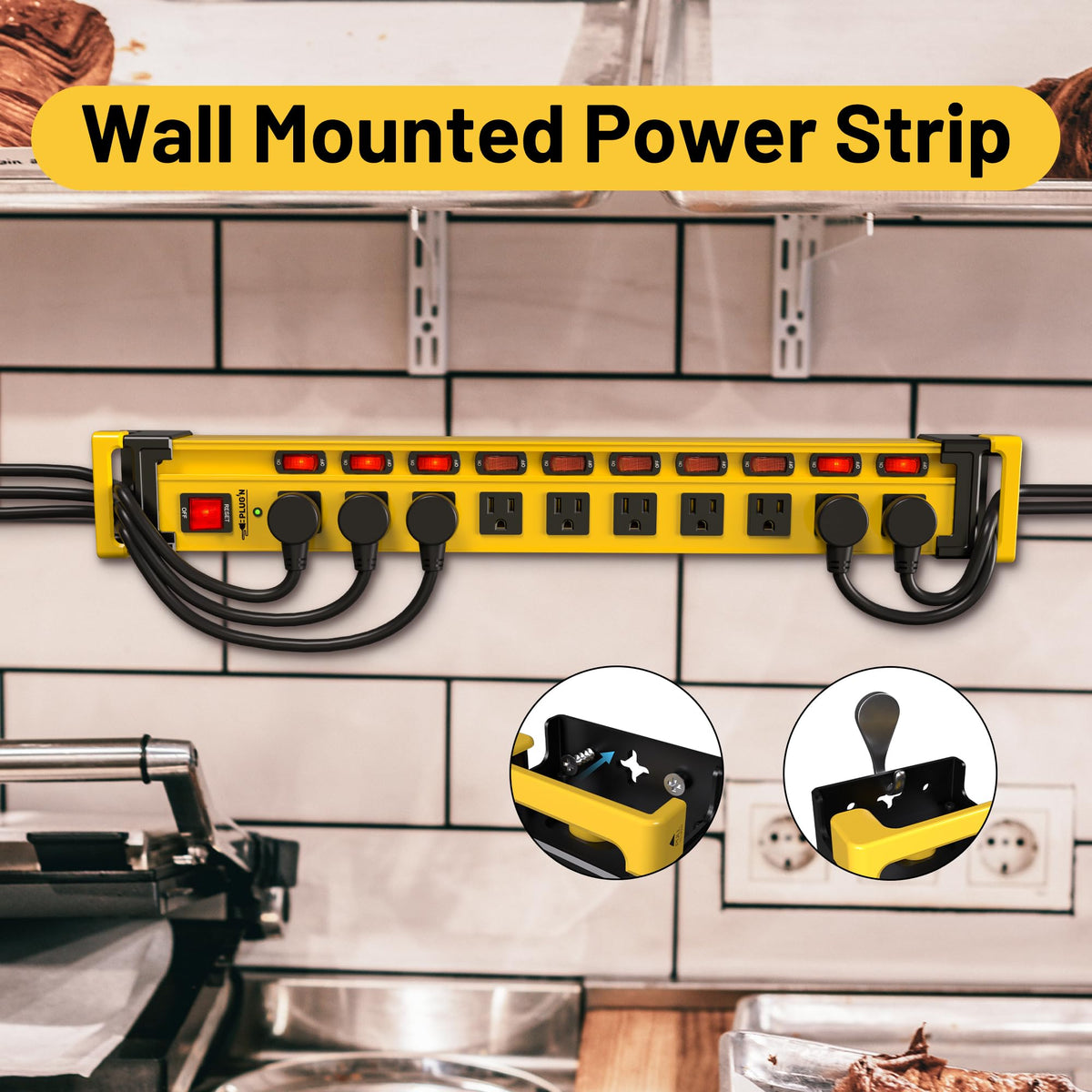 Plug'n ten outlets spaced to accept large plugs and adapters for versatile power distribution