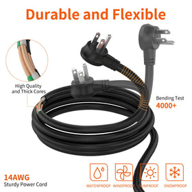 Plug'n long 10ft cord laid out to show extended reach and placement convenience