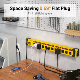 Plug'n recessed switches prevent accidental power-off during use.