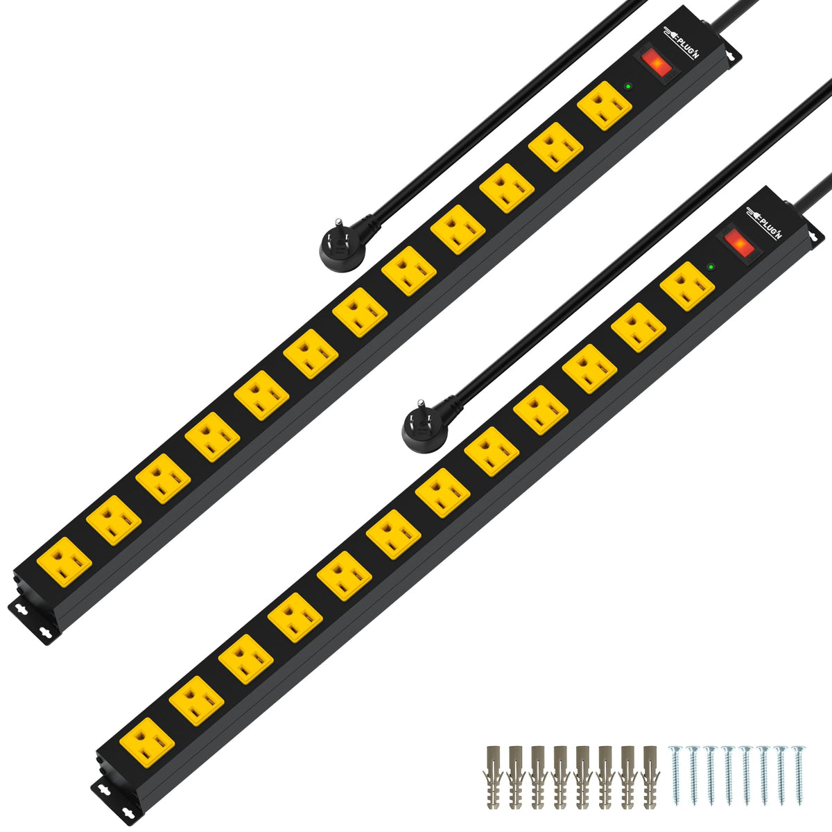 Plug'n flat plug power strip saves space behind furniture and desks