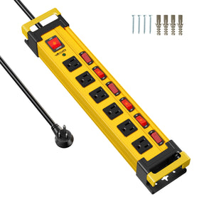 Plug'n front panel view showing 6 outlets and master switch for organized power