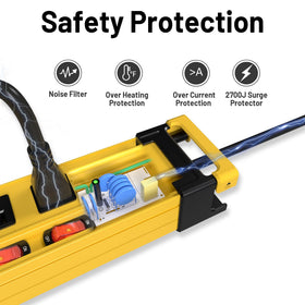 Plug'n heavy-duty metal housing endures daily use in garages and workshops.
