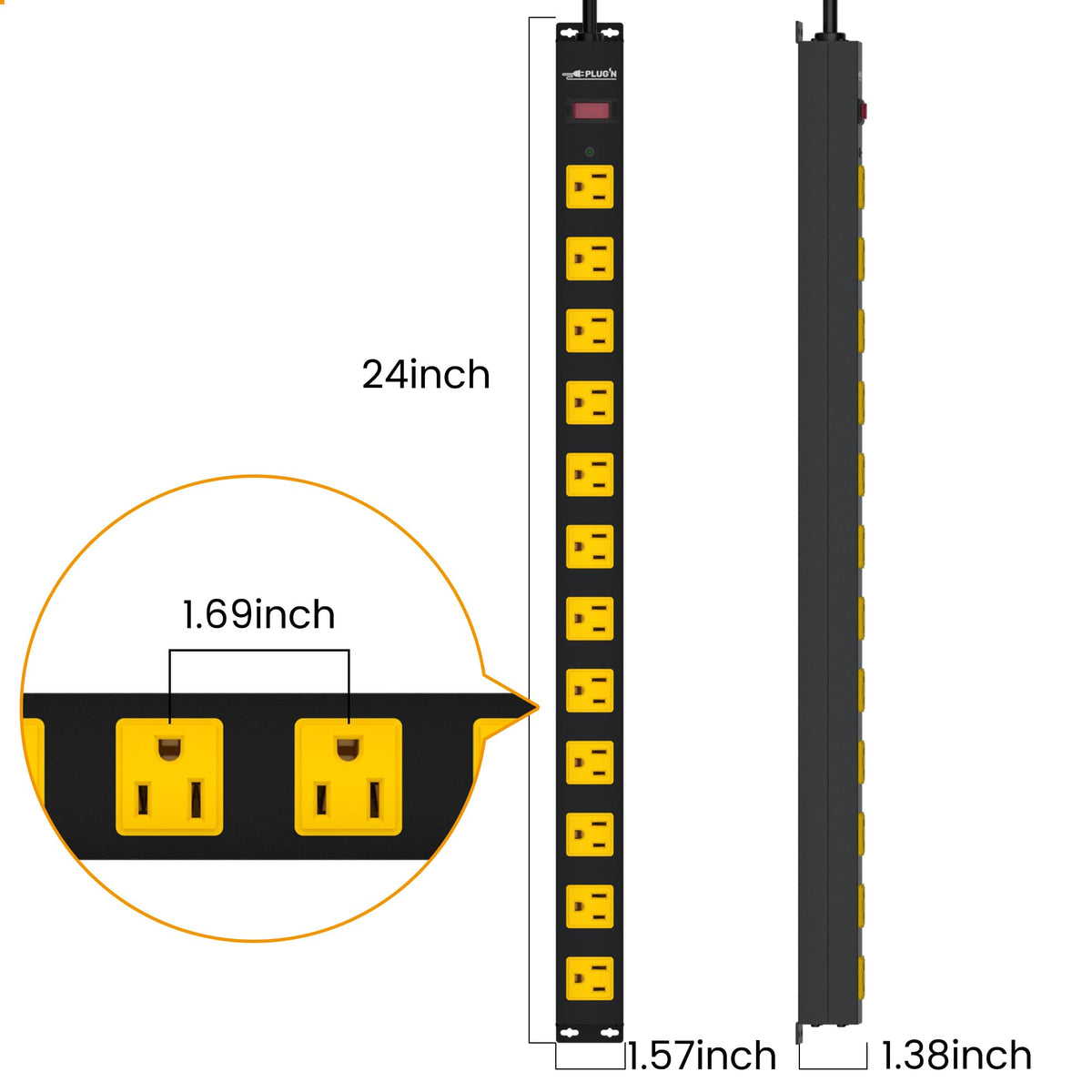 Plug'n overload protection switch prevents accidental power draw