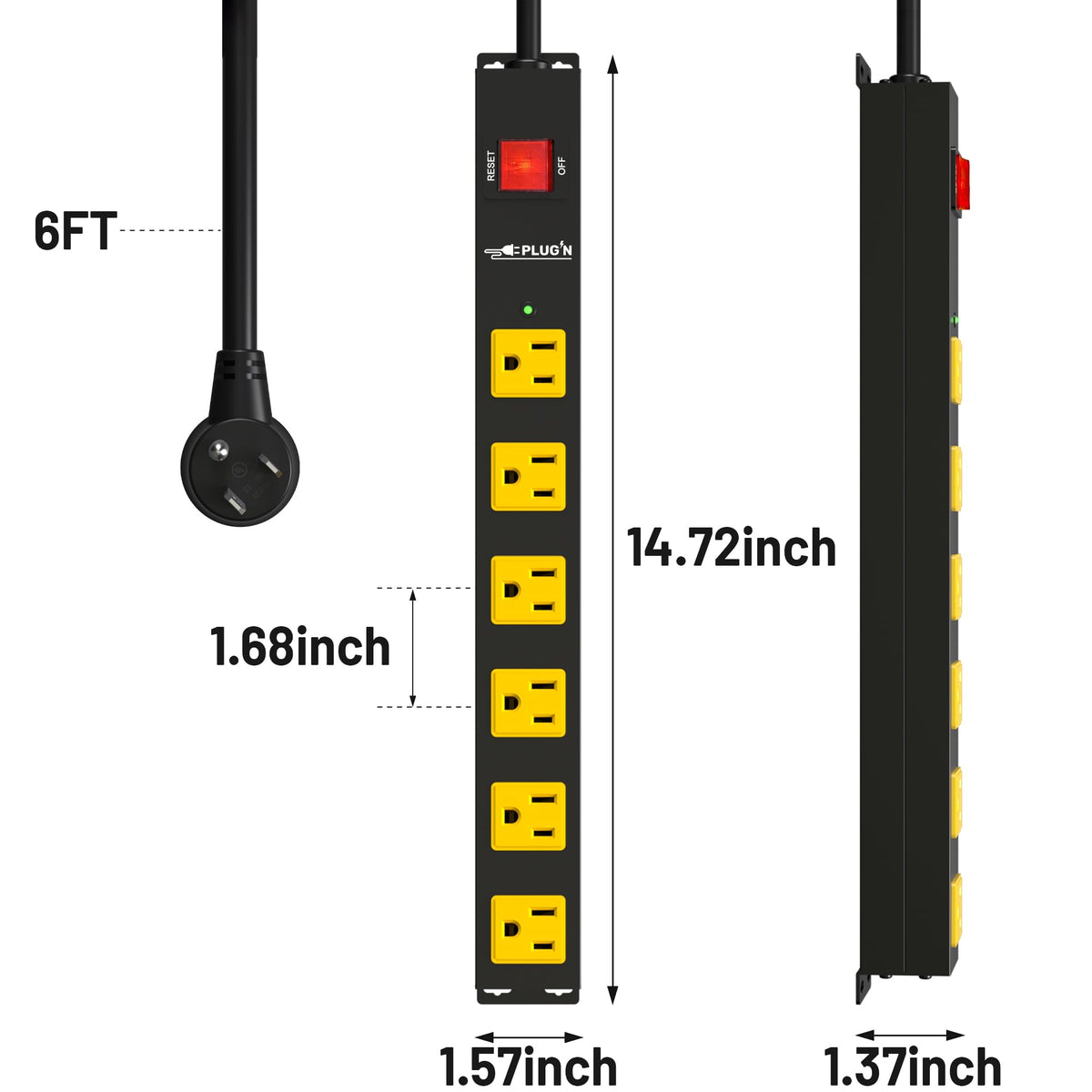 Plug'n ideal for desks and workbenches in home offices, garages, and studios.
