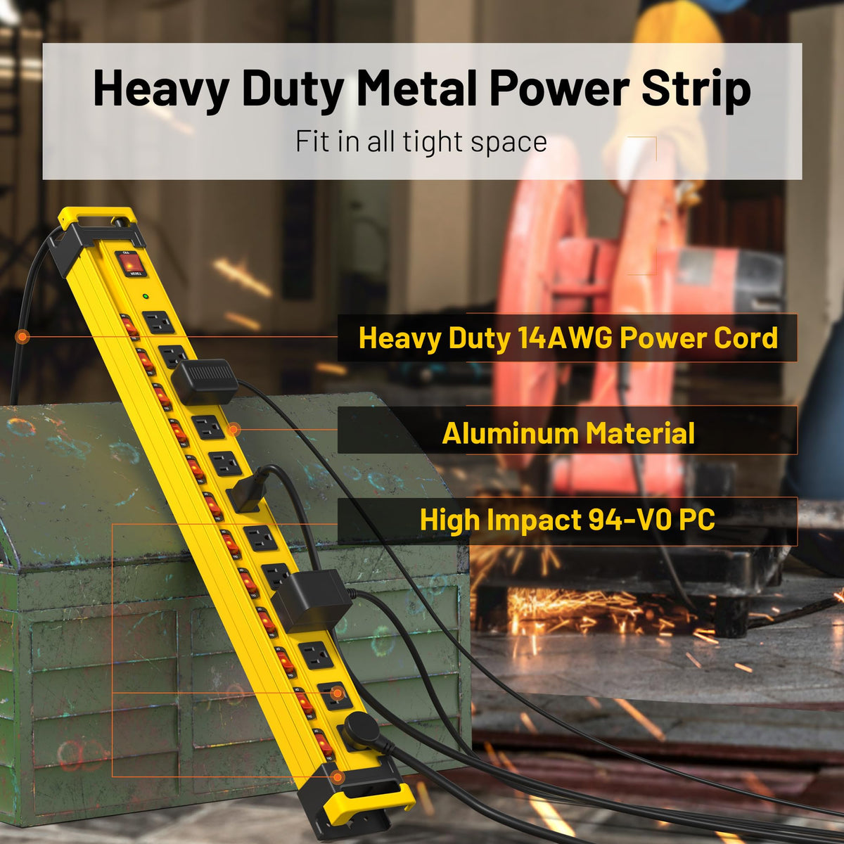 Plug'n recessed switches prevent accidental presses during heavy-duty use.