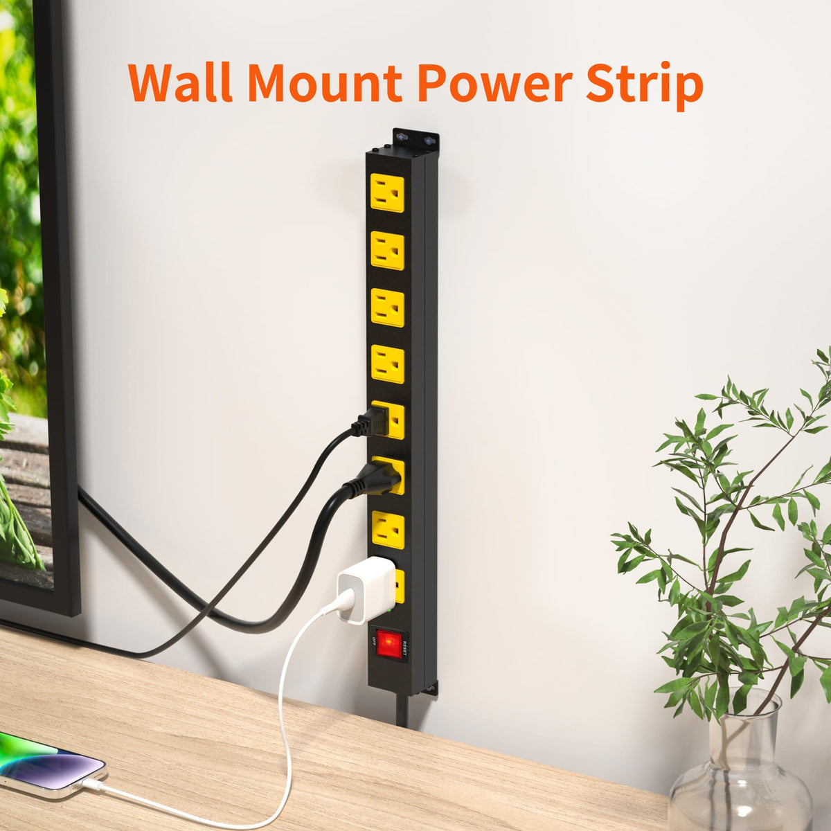 Plug'n held in hand to show scale and demonstrate compact, heavy-duty metal construction benefit