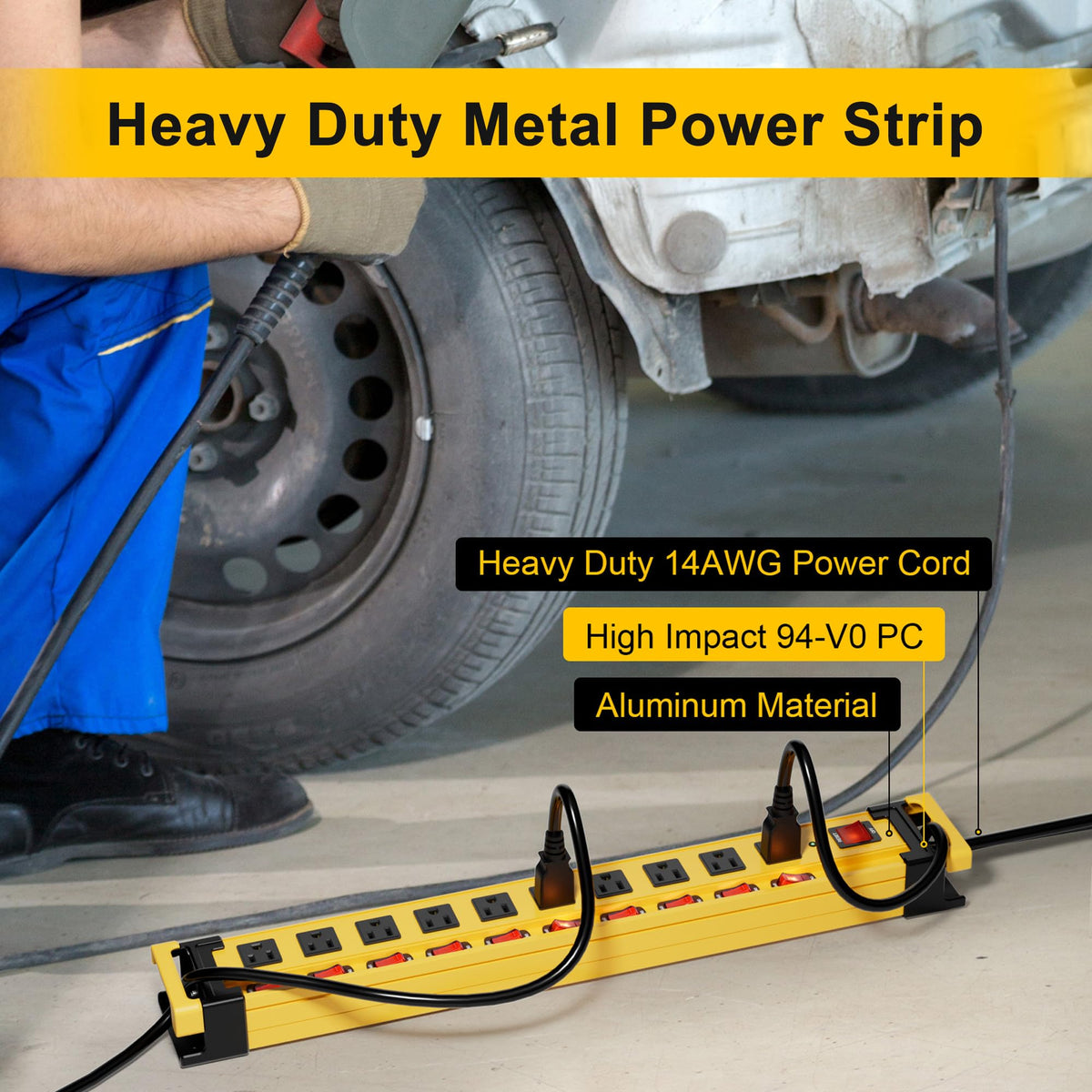 Plug'n aluminum alloy housing texture highlighting durable construction and heat dissipation