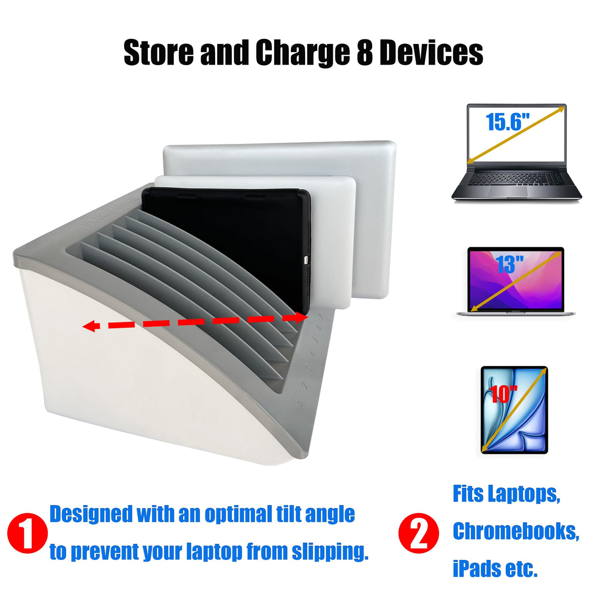 Plugsharge compact design saves desk space in shared environments.