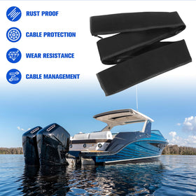 PLUSUTV sleeve repelling water demonstrating waterproof cable protection