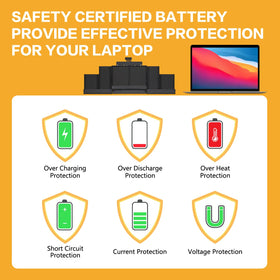 PlxMxr battery installed in MacBook Pro demonstrating secure placement