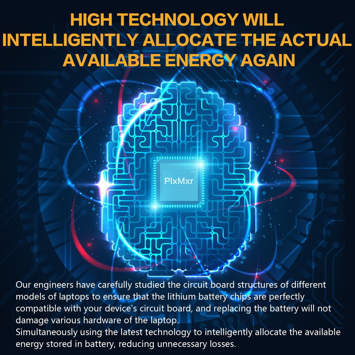 PlxMxr energy allocation detail shows smart power management for longer use.